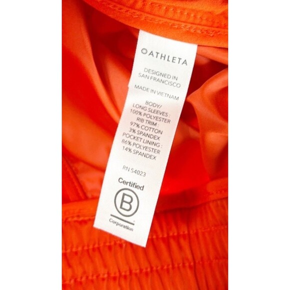 Athleta Jacket Lightweight Zion Microfleece Unlined Orange Size XS Oversized - Picture 11 of 12